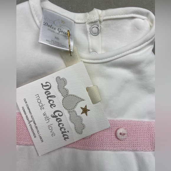 NWT Dolce Goccia Pink Belt Knit Footie - Picture 4 of 7